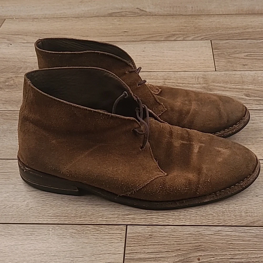 THURSDAY BOOTS Tan Light Brown Suede‎ Leather Sz 11.5 Mens Lace Up Boots